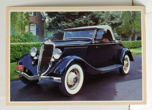 1934 Ford V-8 Deluxe Roadster Automobile Towe Ford Museum Postcard - TulipStuff