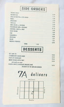 Load image into Gallery viewer, 7A Cafe Avenue A NYC Restaurant Takeout Menu Early 2000's - TulipStuff