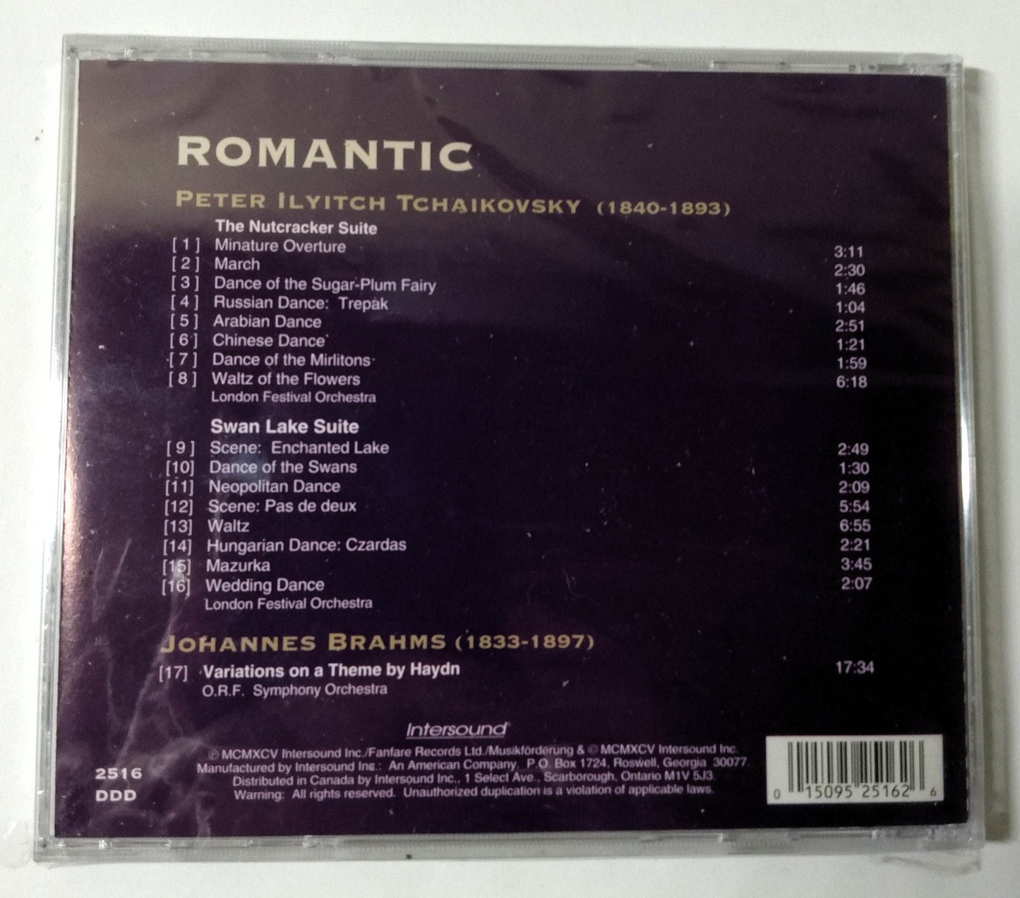 Tchaikovsky Brahms Nutcracker Swan Lake Variations On A Theme Album CD - TulipStuff