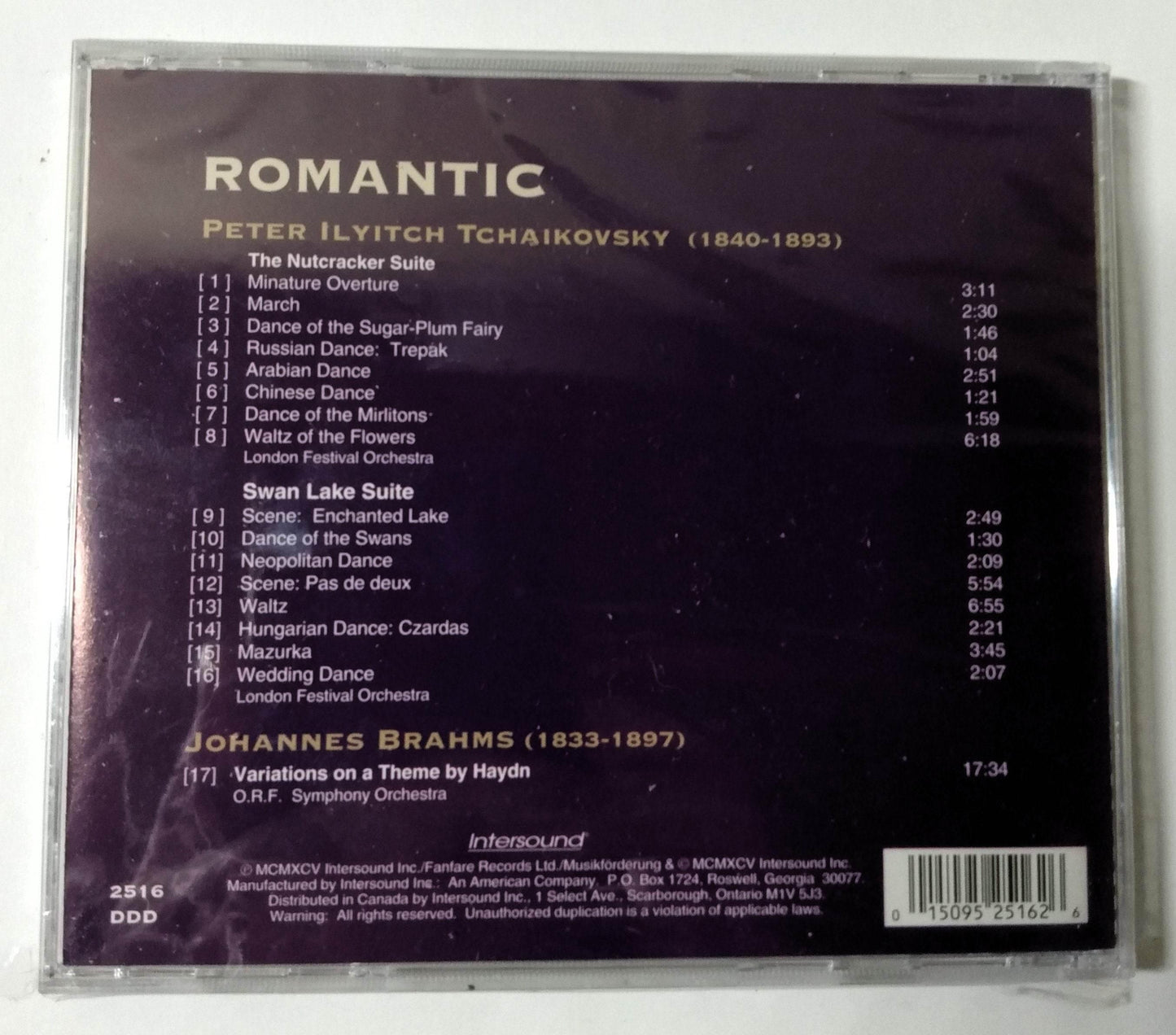 Tchaikovsky Brahms Nutcracker Swan Lake Variations On A Theme Album CD - TulipStuff