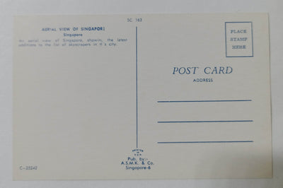 Aerial View Singapore Skyscrapers Harbor Early 1960's Postcard - TulipStuff