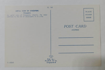 Aerial View Singapore Skyscrapers Harbor Early 1960's Postcard - TulipStuff