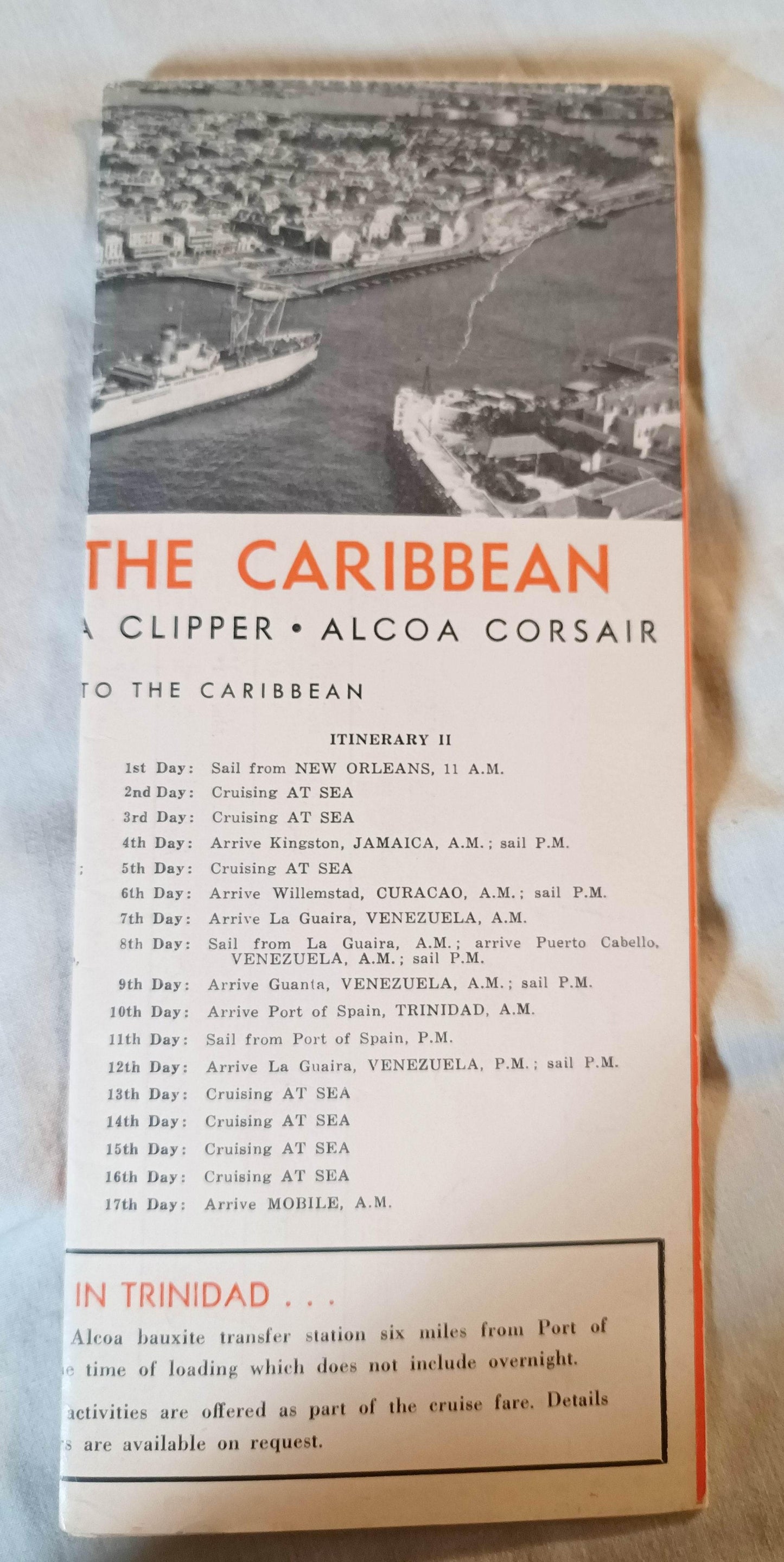 ALCOA Steamship Co Passenger Cargo Caribbean Cruises Winter 1953-54 - TulipStuff