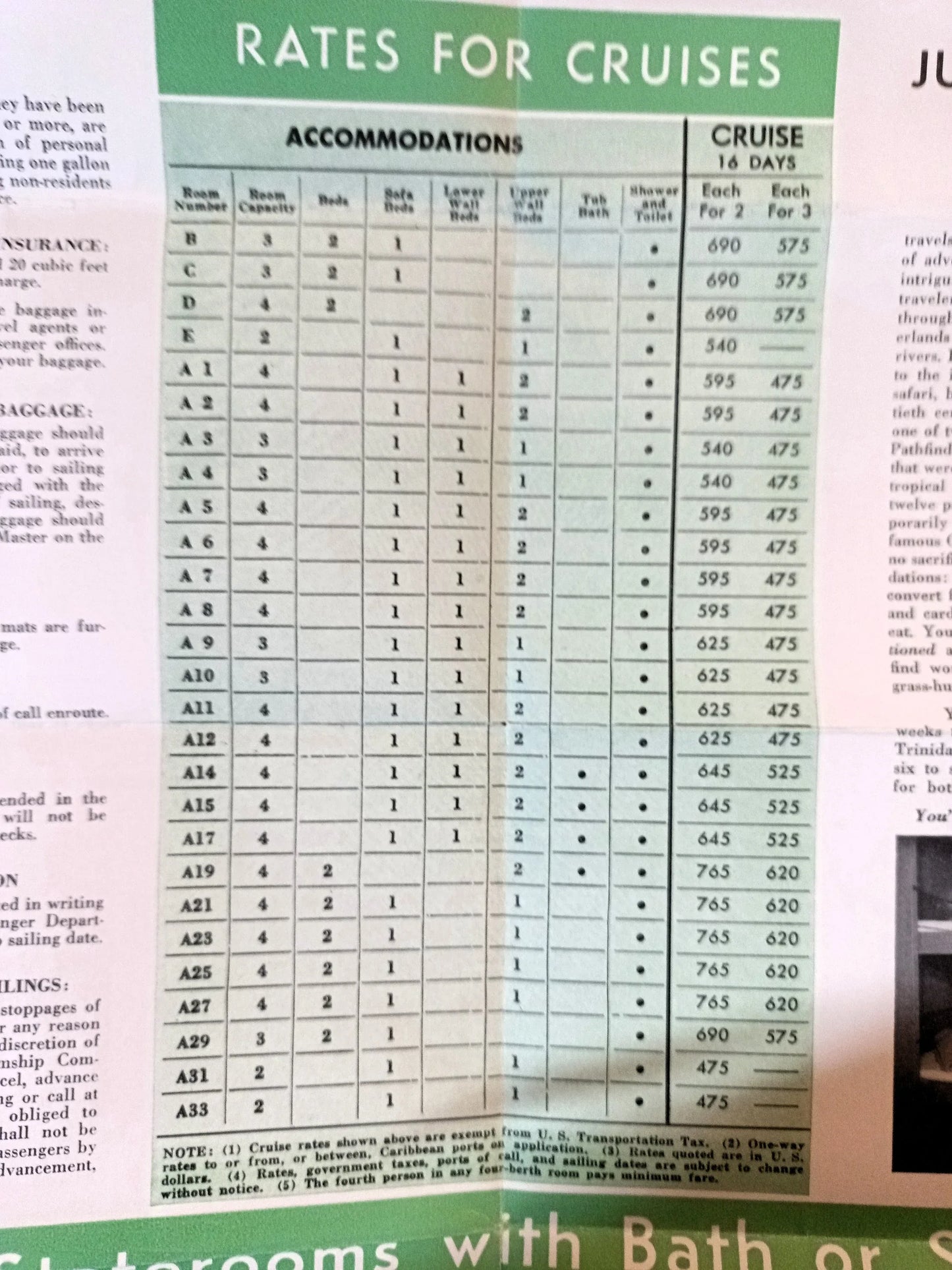 ALCOA Steamship Co Passenger Cargo Caribbean Cruises Brochure 1953 - TulipStuff