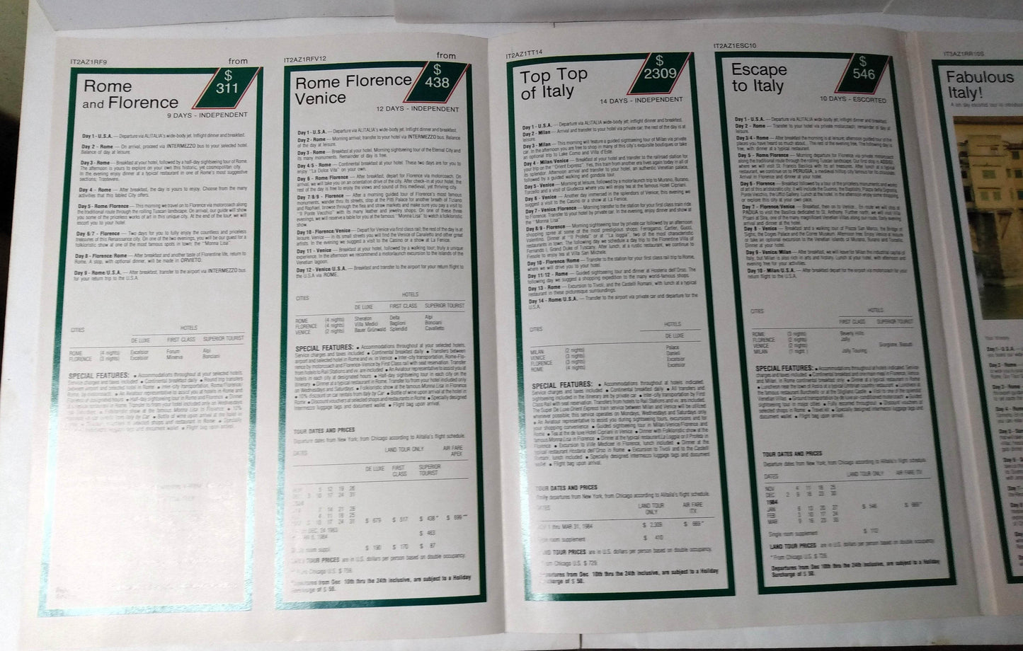 Alitalia Airlines Winter 1983-84 Italy Loves You Tour Brochure - TulipStuff