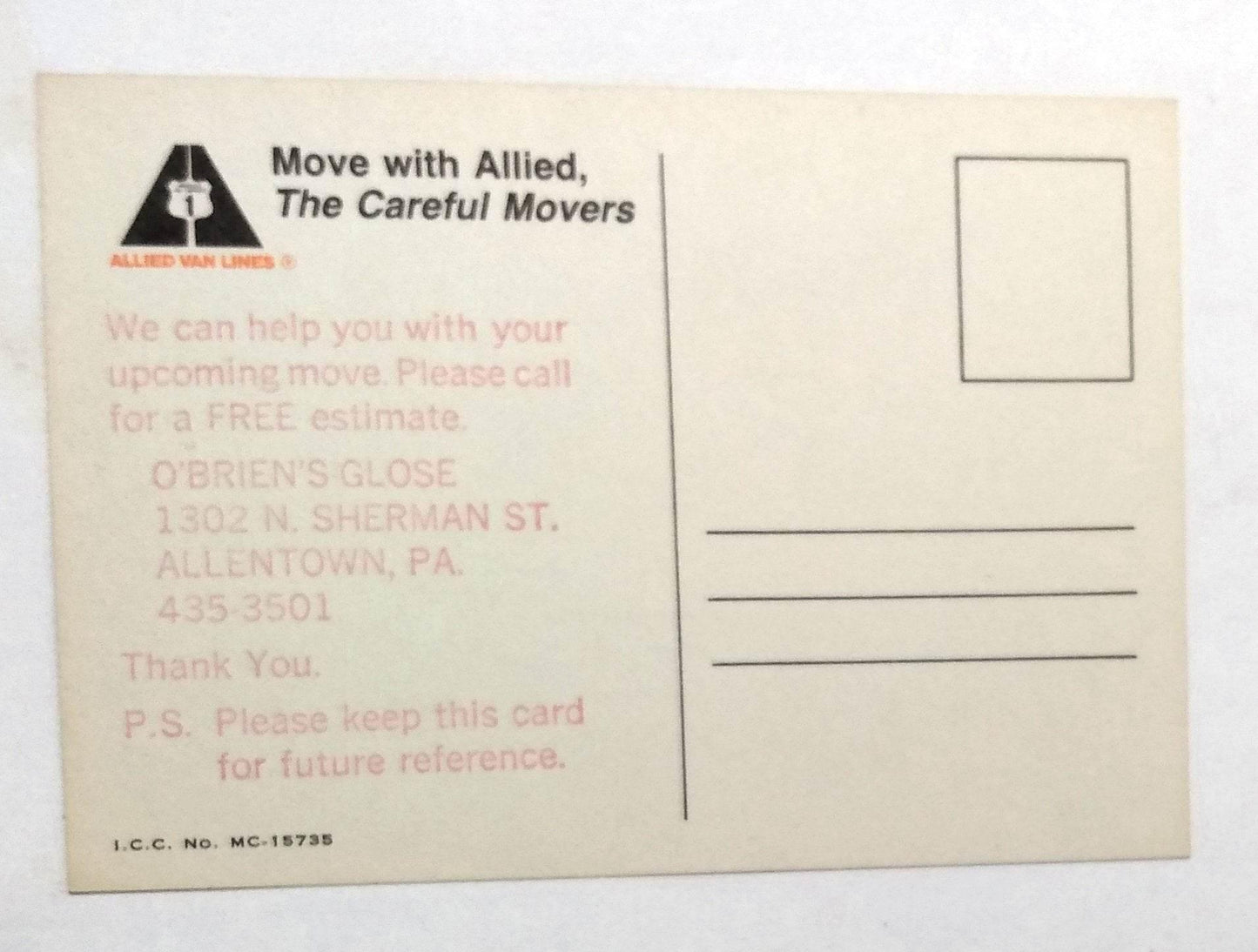 Allied Van Lines GMC Astro SS Semi Moving Truck Allentown 1970's - TulipStuff