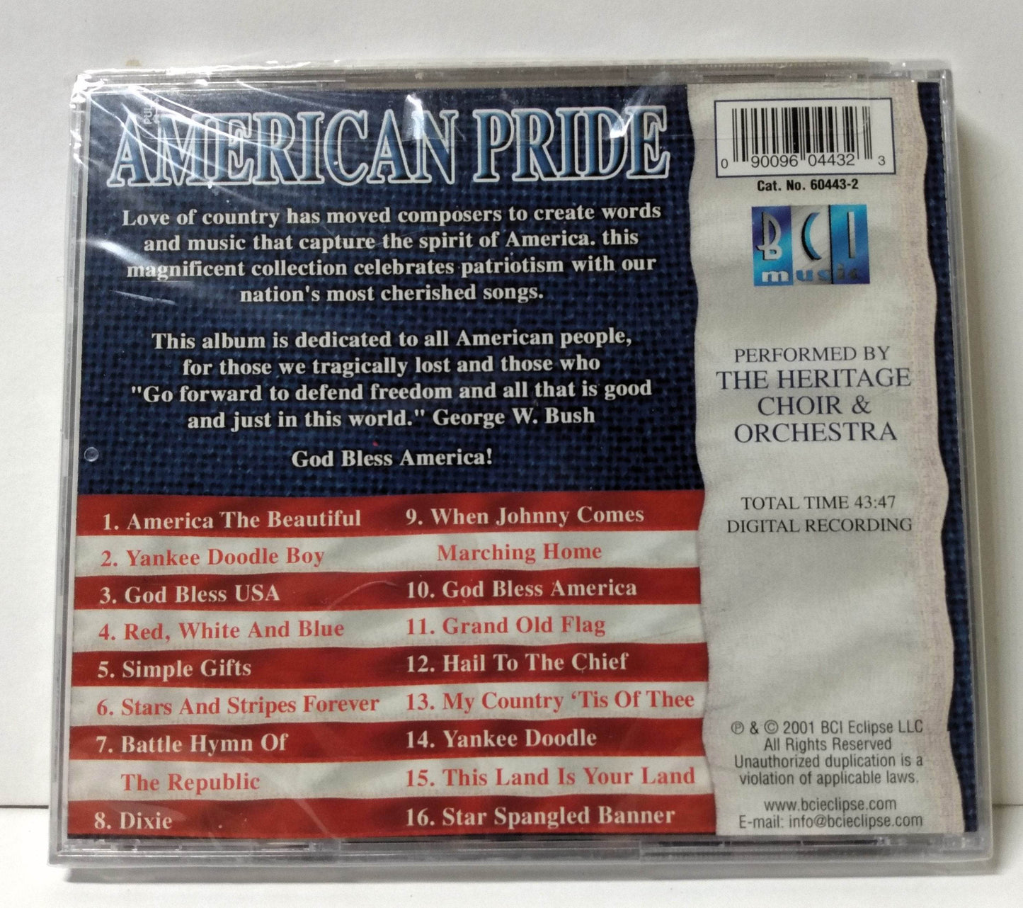 American Pride 16 Stirring Patriotic Themes Heritage Choir & Orchestra 2001 - TulipStuff