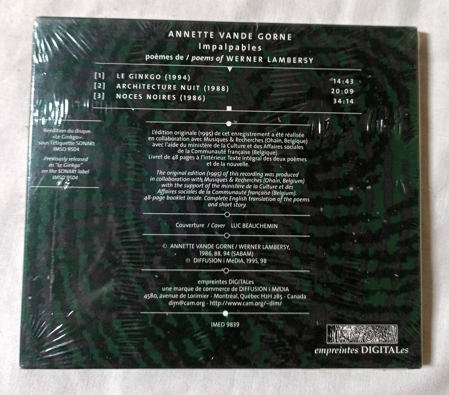 Annette Vande Gorne Poemes De Werner Lambersy Impalpables - TulipStuff