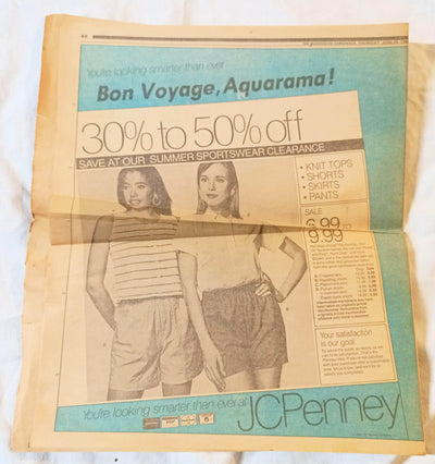 Aquarama Remembering The Ship's Glory Days Newspaper Insert 1988 - Tuliptuff