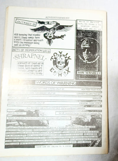 Artcore Fanzine #6 Summer 1988 UK Punk Zine COC Dan Urgent Fury - TulipStuff