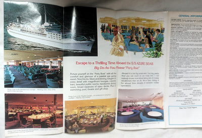 Western Cruise Lines Azure Seas 1980 LA Mexico Cruises Intro Brochure - TulipStuff
