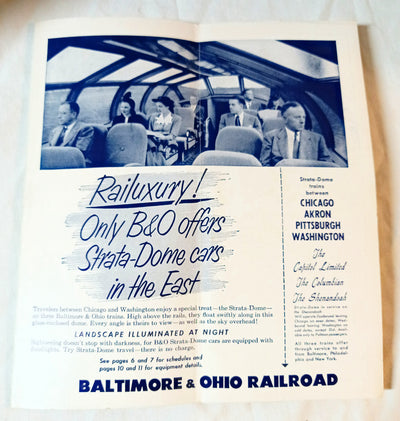 Baltimore & Ohio Railroad B&O Passenger Train System Timetables 1954 - TulipStuff