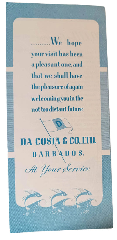 Welcome To Barbados Land Of The Flying Fish Da Costa Brochure 1950's - TulipStuff
