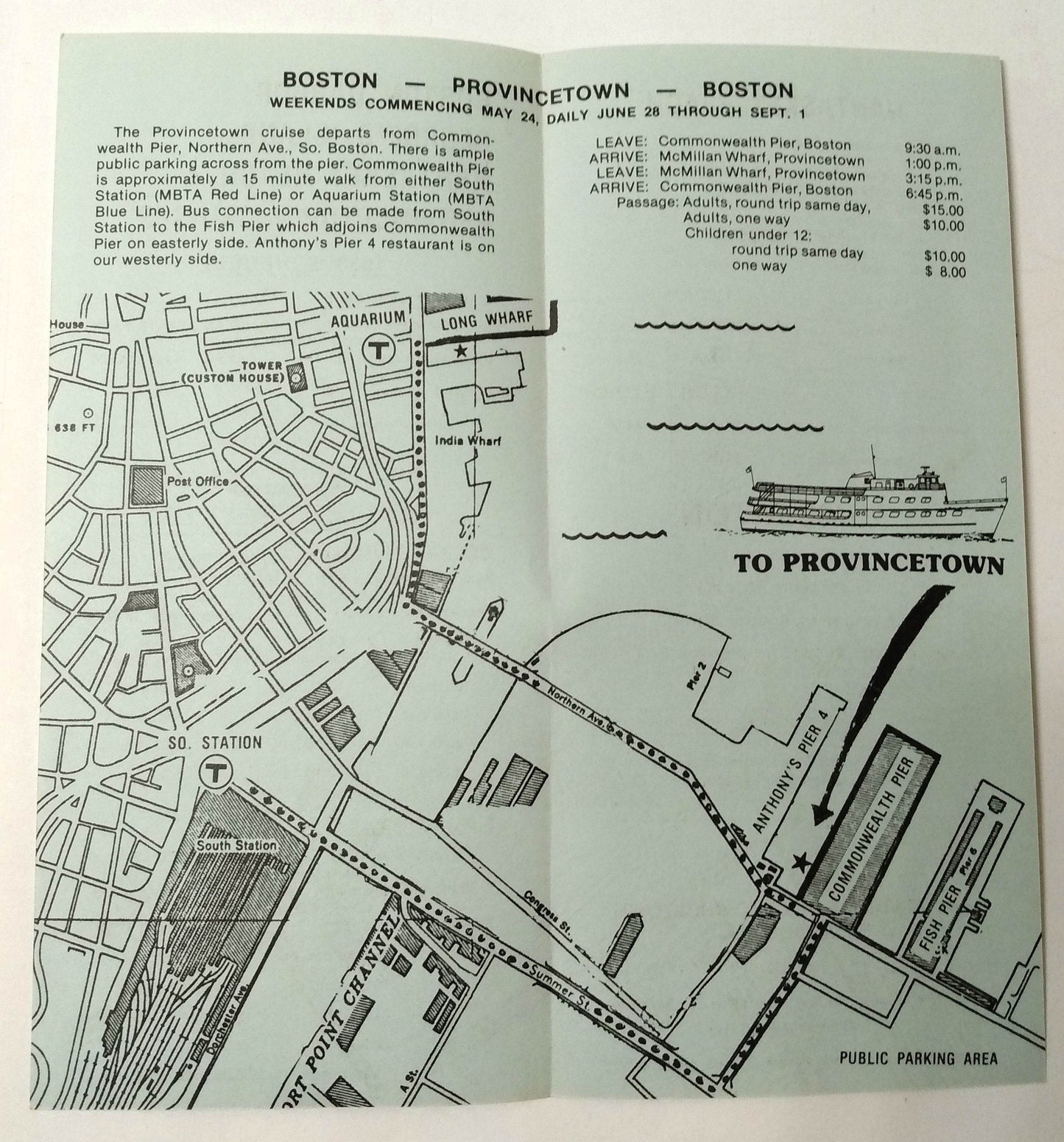 Bay State Spray & Provincetown Steamship Co. 1980 Schedule Brochure - TulipStuff