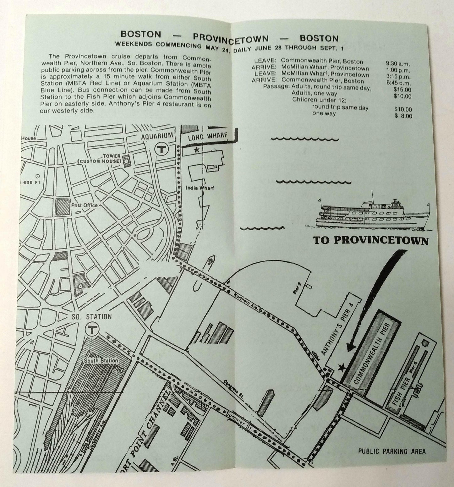 Bay State Spray & Provincetown Steamship Co. 1980 Schedule Brochure - TulipStuff