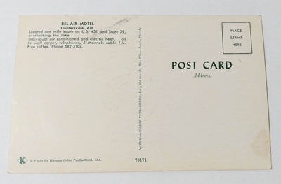 Bel-Air Motel Guntersville Alabama US431 1950's Postcard - TulipStuff