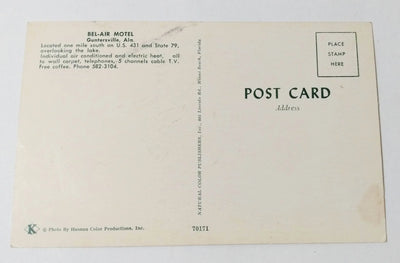 Bel-Air Motel Guntersville Alabama US431 1950's Postcard - TulipStuff