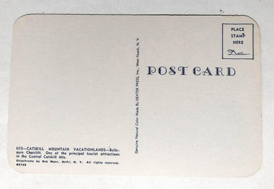 Bellayre Chairlift Ski Resort Catskill Mountains New York 1950's Postcard - TulipStuff