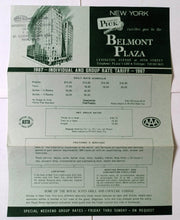 Load image into Gallery viewer, Albert Pick Belmont Plaza Hotel New York City 1967 Rate Tariff Sheet - TulipStuff