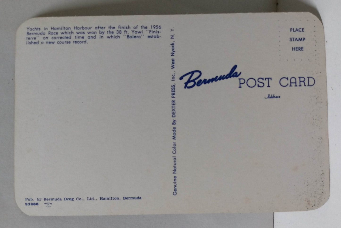 1956 Bermuda Race Yachts In Hamilton Harbor Postcard - TulipStuff