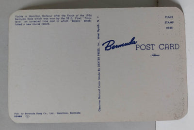 1956 Bermuda Race Yachts In Hamilton Harbor Postcard - TulipStuff