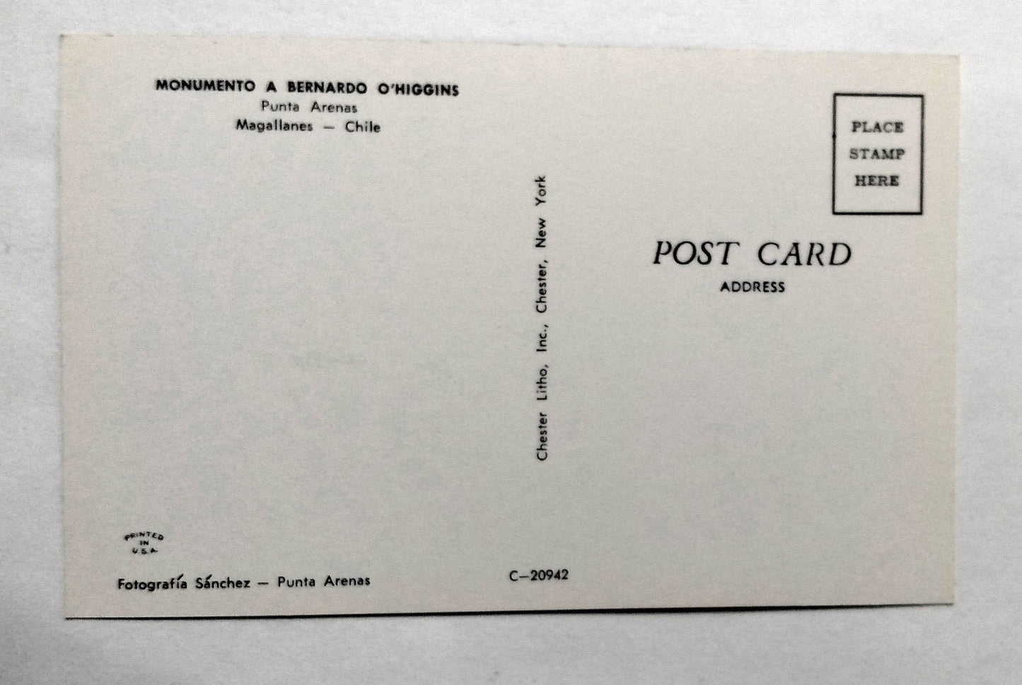 Monumento A Bernardo O'Higgins Punta Arenas Magallenes Chile 1960's - TulipStuff