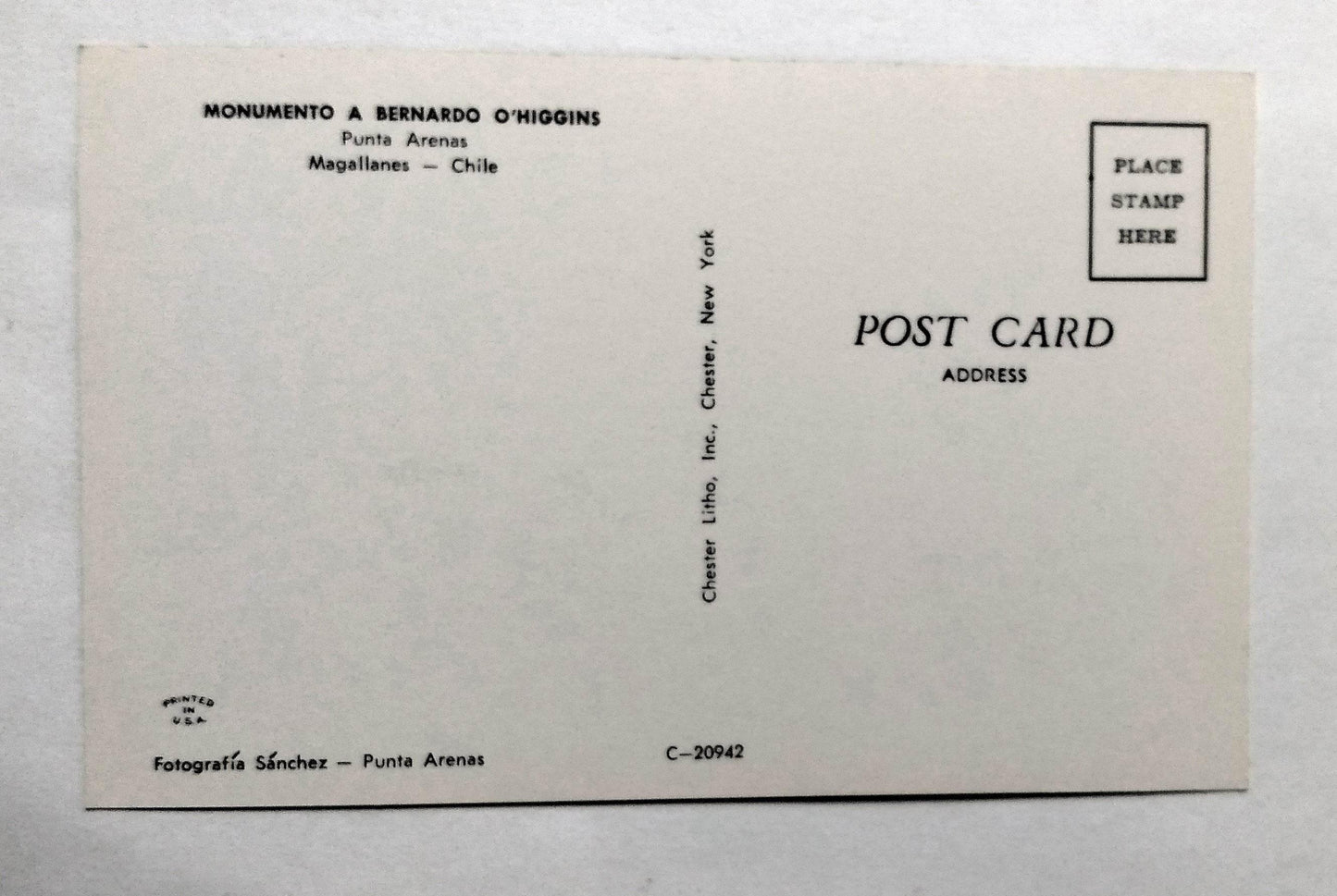 Monumento A Bernardo O'Higgins Punta Arenas Magallenes Chile 1960's - TulipStuff