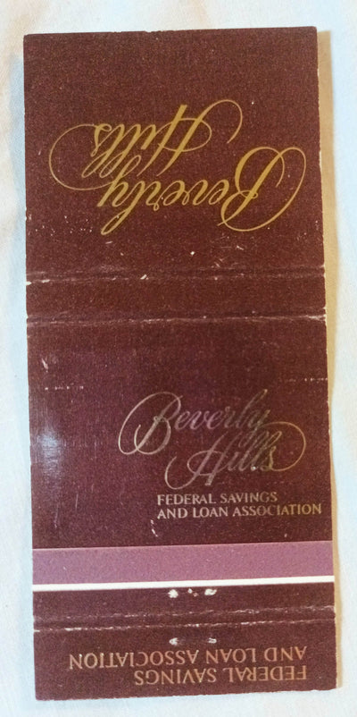 Beverly Hills Federal Savings Matchbook Cover 1970's - TulipStuff