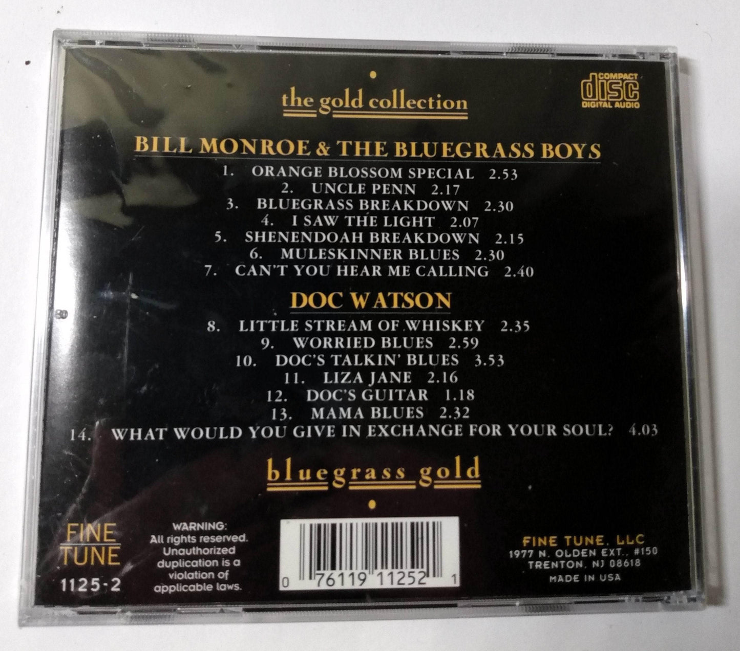The Gold Collection Doc Watson Bill Monroe & The Bluegrass Boys Album CD - TulipStuff
