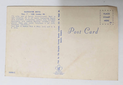 Bluewater Motel Highway 7 London Rd Sarnia Ontario Canada 1960's - TulipStuff