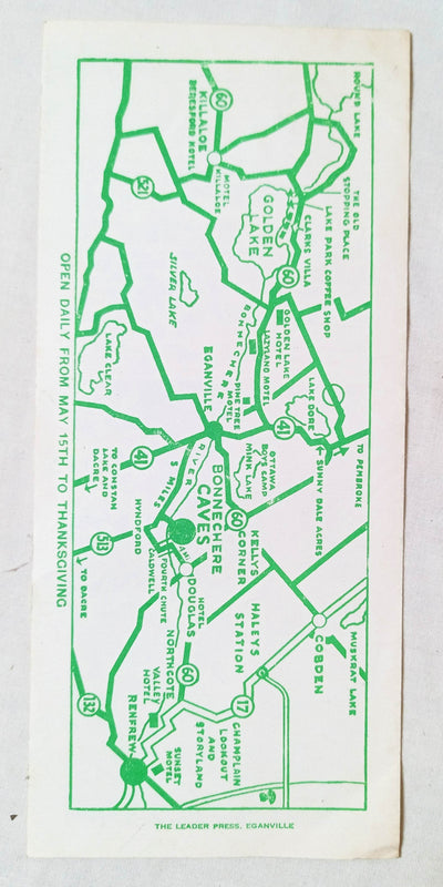 Bonnechere Caves Eganville Ontario Canada Late 1960's Brochure - TulipStuff