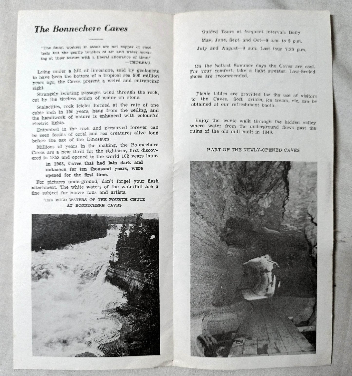 Bonnechere Caves Eganville Ontario Canada Late 1960's Brochure - TulipStuff