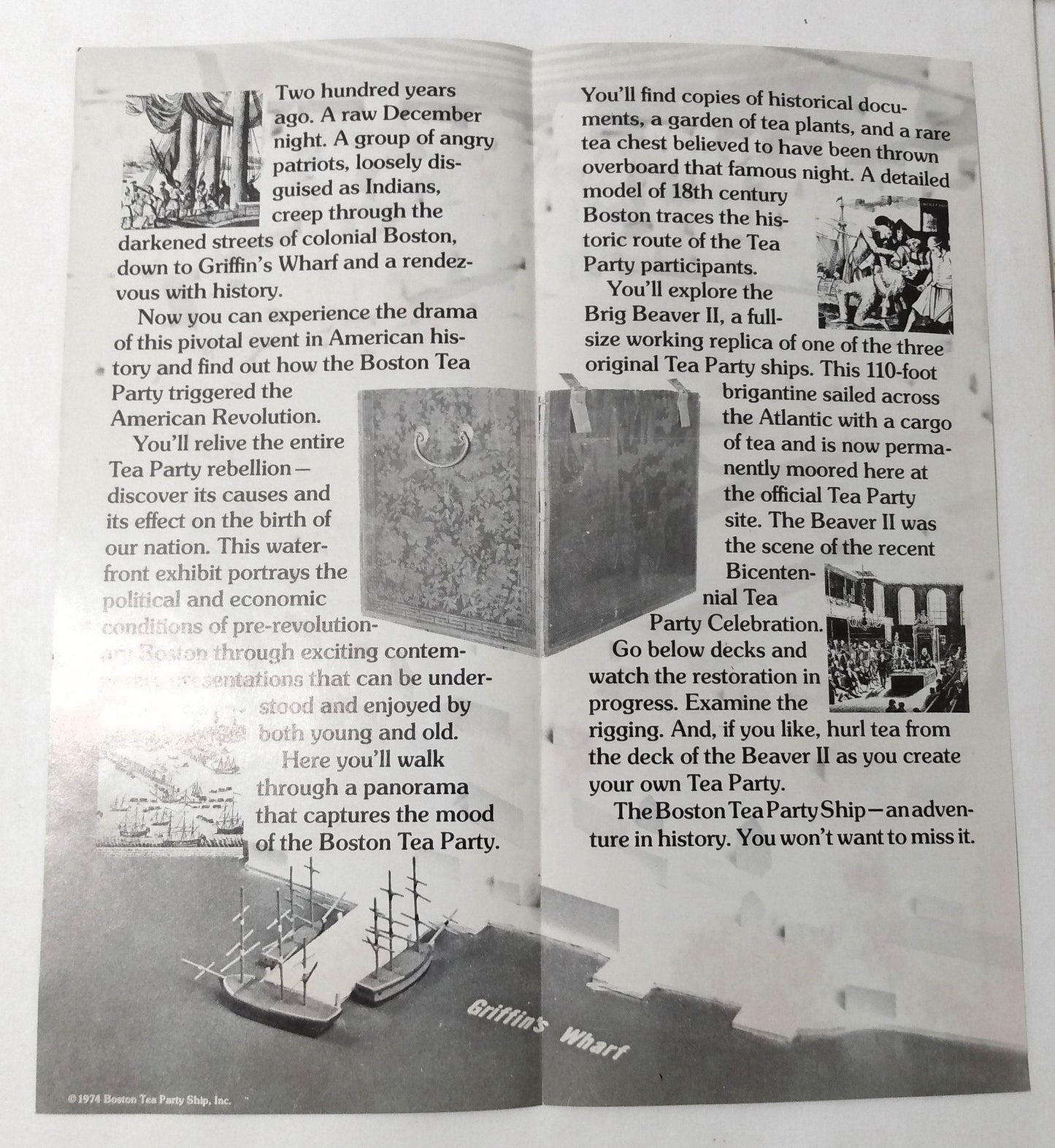 Boston Tea Party Ship And Museum Massachusetts Brochure 1974 - TulipStuff