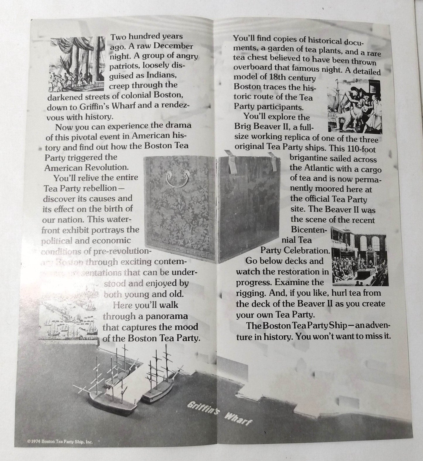 Boston Tea Party Ship And Museum Massachusetts Brochure 1974 - TulipStuff