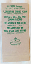 Load image into Gallery viewer, The Breakers Palm Beach Hotel Florida Matchbook Cover 1970's - TulipStuff