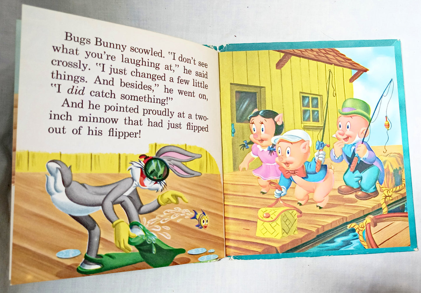 Bugs Bunny In Something Fishy Whitman Tell-A-Tale Books Hardcover 1955 - TulipStuff
