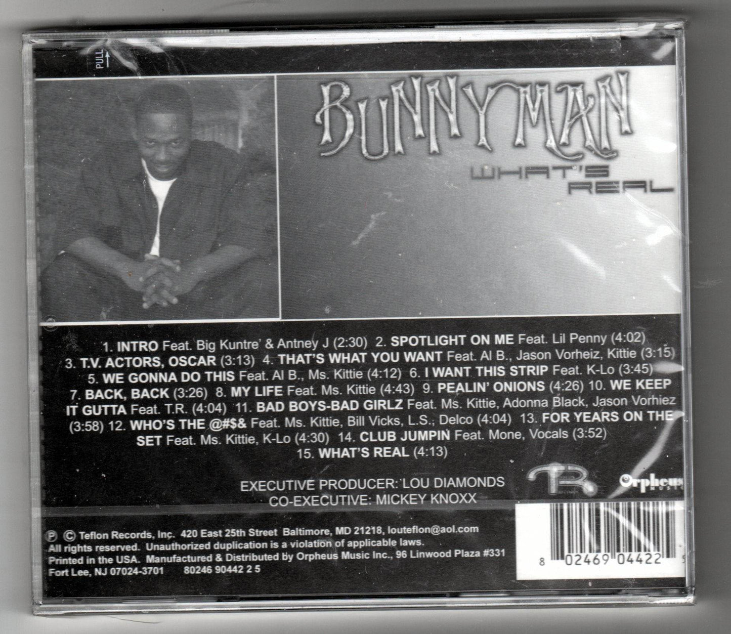 Bunny Man What's Real Gangsta Rap Album CD Orpheus/Teflon 2002 - TulipStuff
