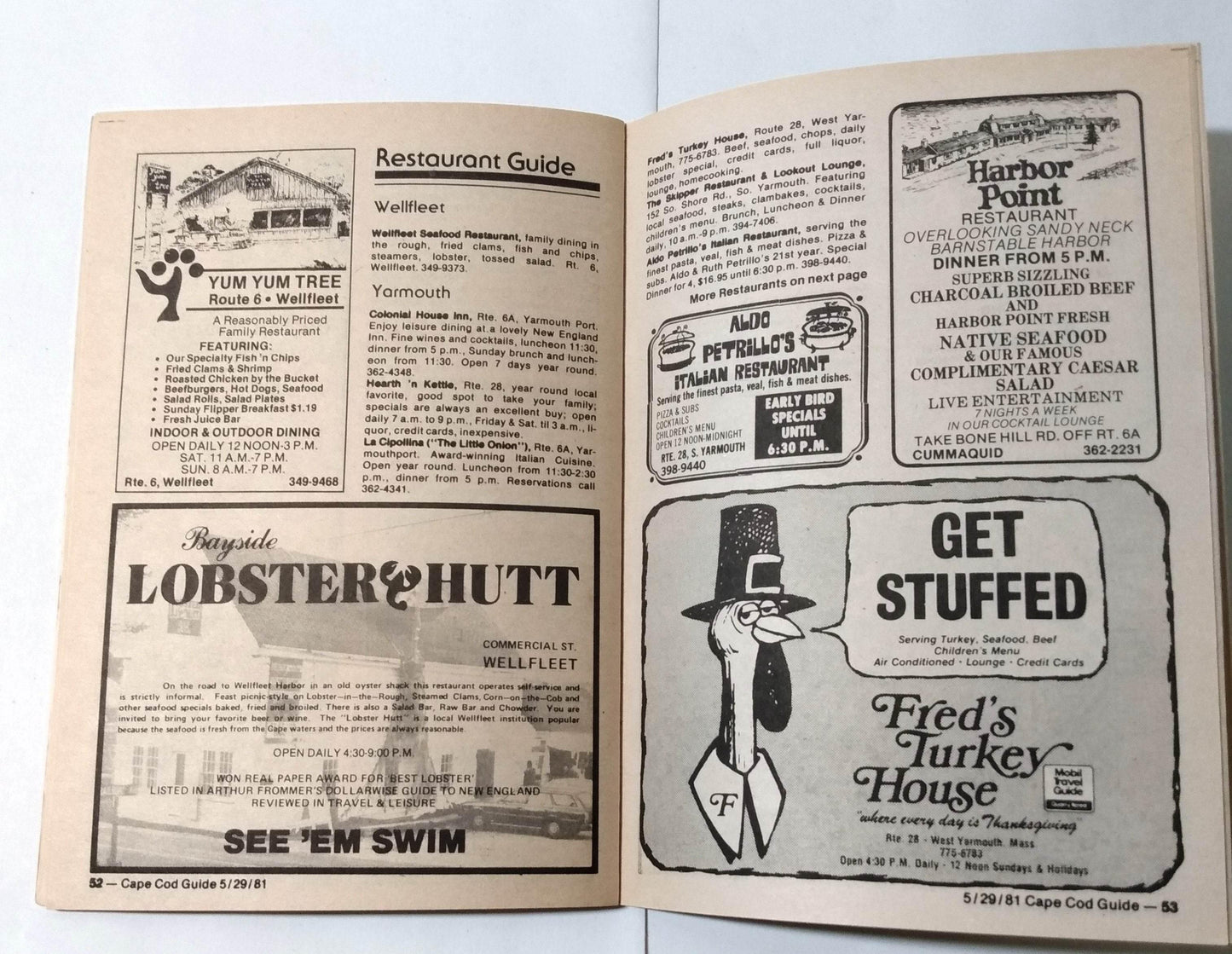 Cape Cod Guide May 29 1981 Calendar Art Food Antiques What-To-Do - TulipStuff