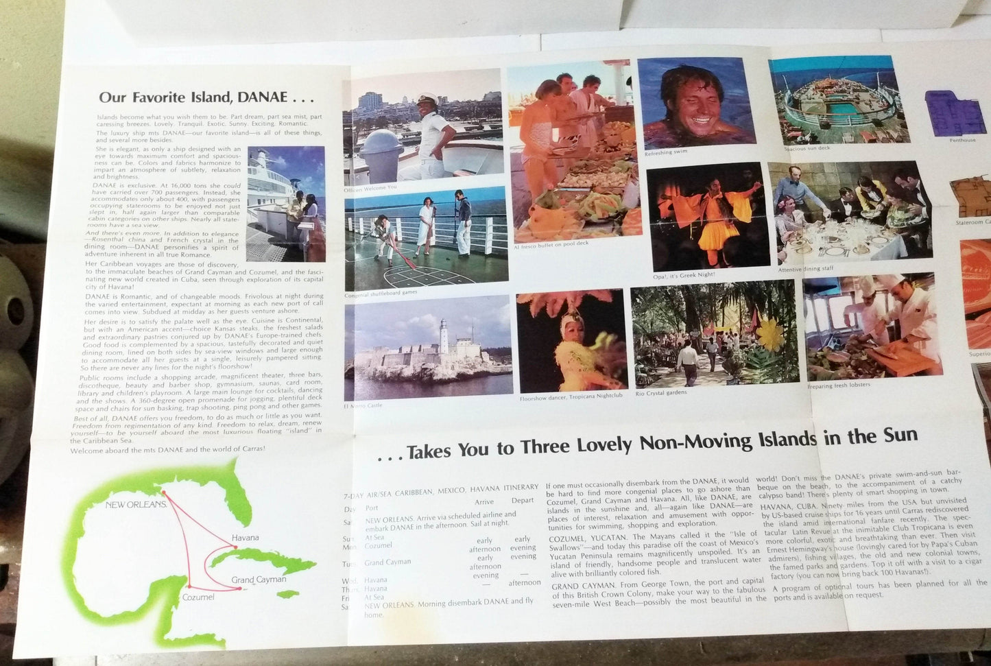 Carras Cruises mts Danae New Orleans Havana 1978 Cruise Brochure - TulipStuff