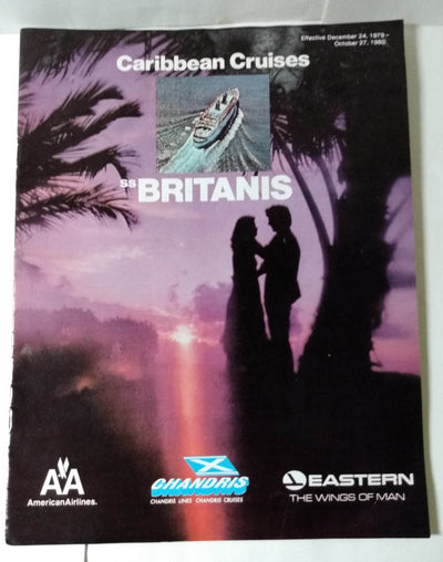 Chandris Cruises SS Britanis 1979-80 8-Day Caribbean Cruises Brochure - TulipStuff
