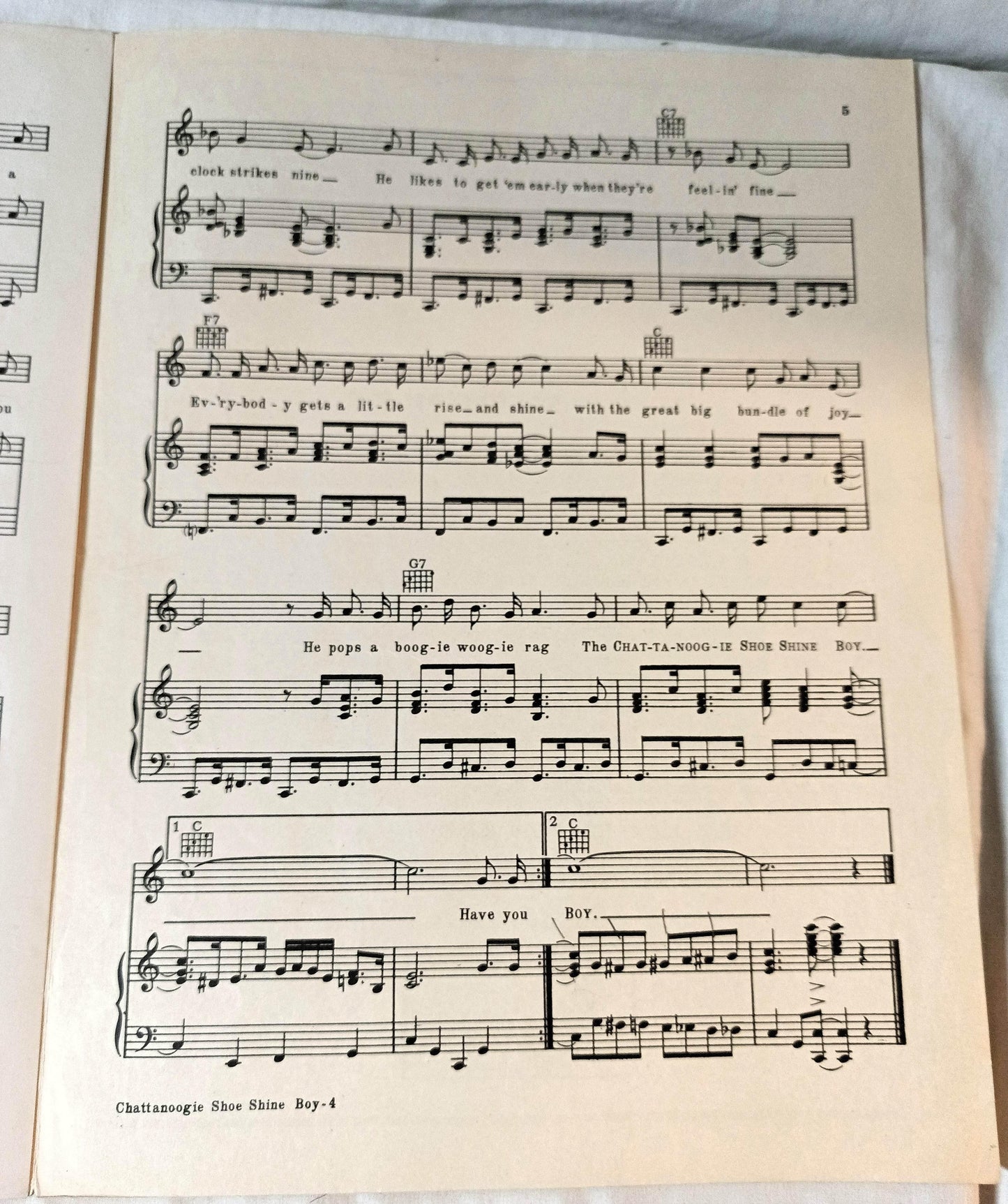 Chattanoogie Shoe Shine Boy Red Foley Jack Stapp Sheet Music 1950 - TulipStuff