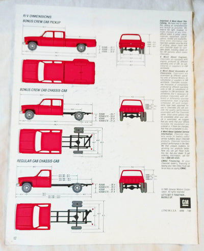 1989 Chevy Full-size Pickup Trucks C/K 1500 C/K 2500 C/K 3500 Brochure - TulipStuff