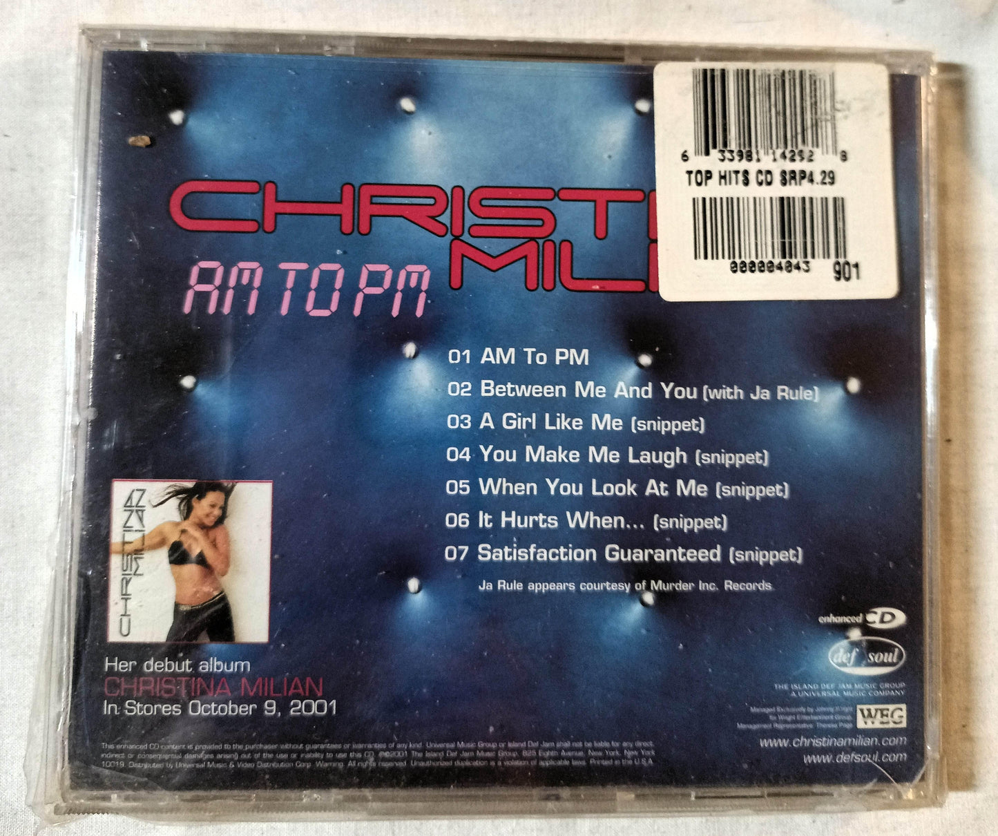 Christina Milian AM To PM Pop Rap Contemporary R&B Single CD 2001 - TulipStuff
