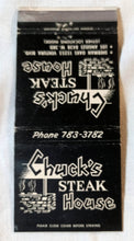 Load image into Gallery viewer, Chuck's Steak House Los Angeles Sherman Oaks Matchbook Cover 1960's - TulipStuff
