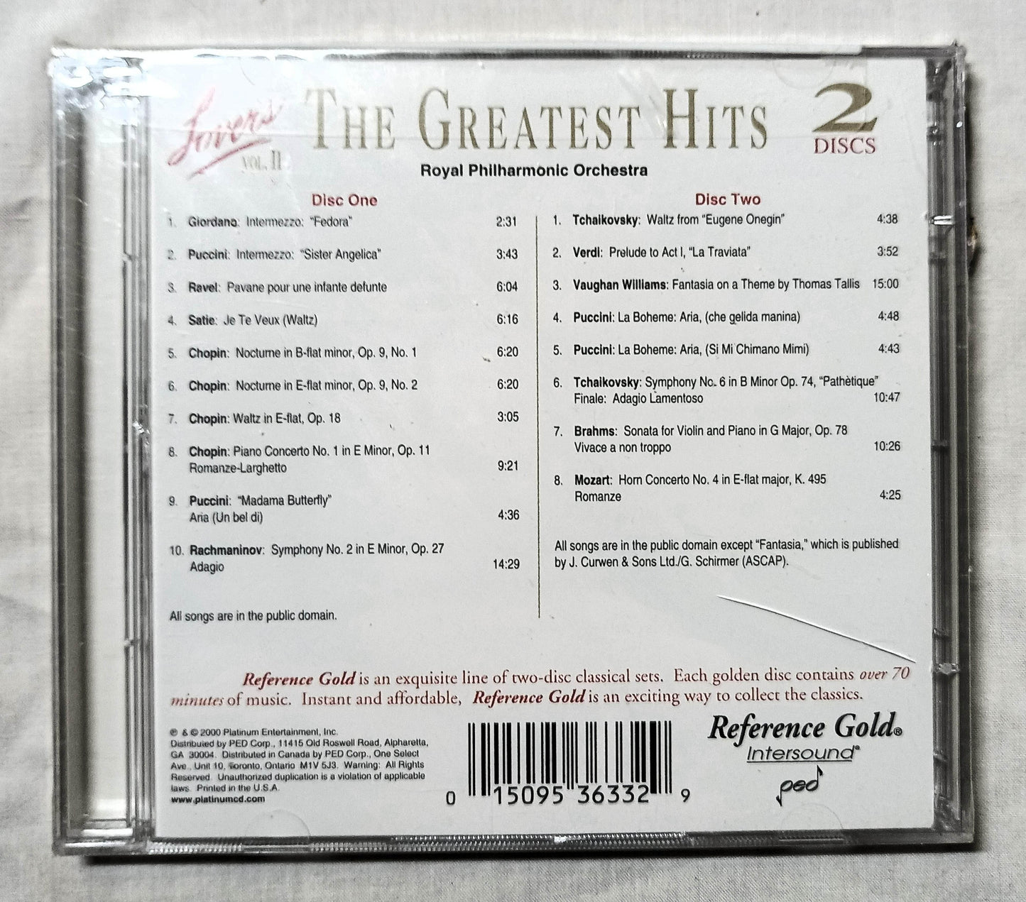 Classical Lover's Volume II The Greatest Hits Royal Philharmonic 2xCD - TulipStuff