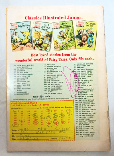 Classics Illustrated Junior #519 Paul Bunyan Comic Book Autumn 1969 - Tuliptuff