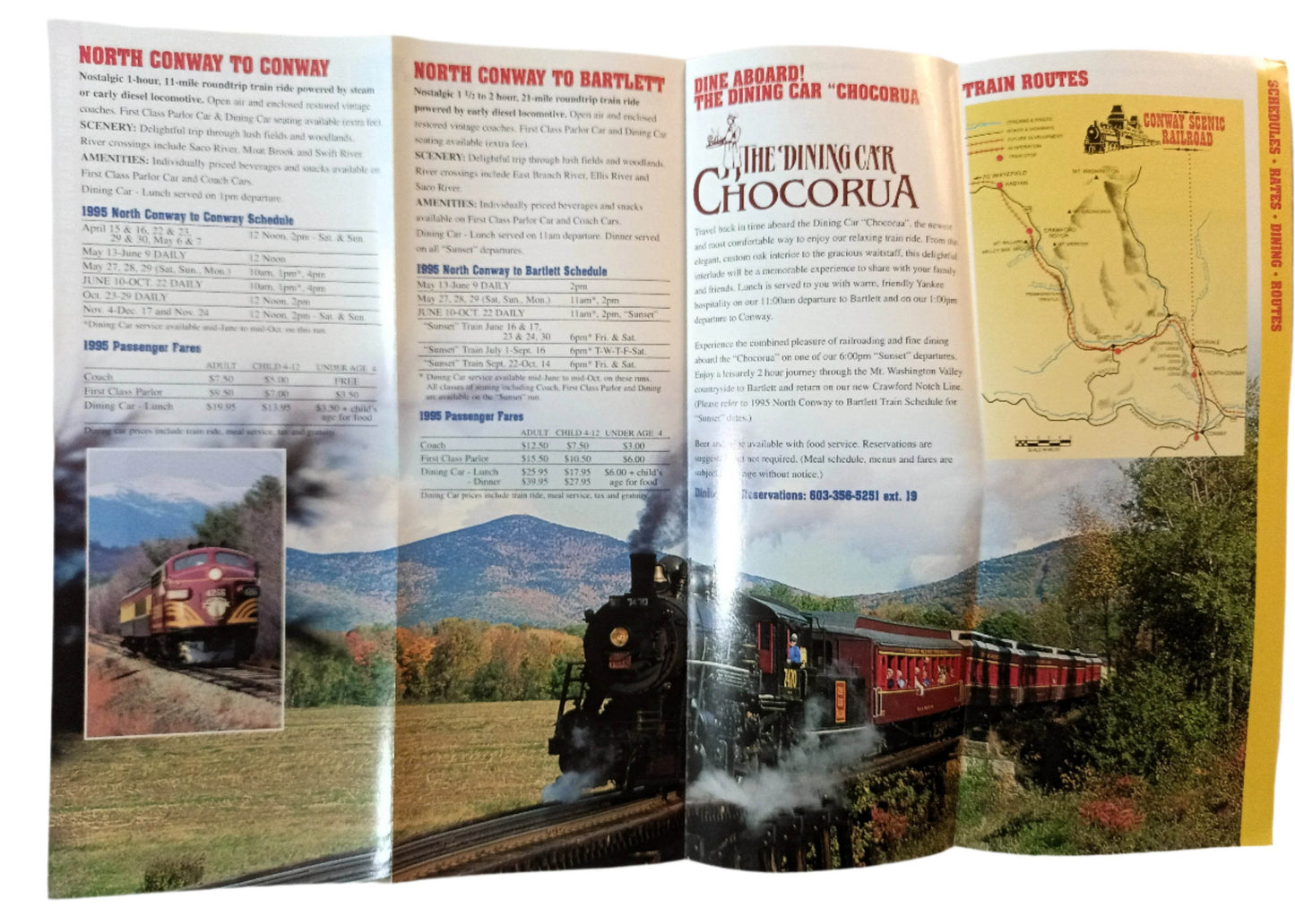 Conway Scenic Railroad New Hampshire 1995 Schedule Rates Events - TulipStuff