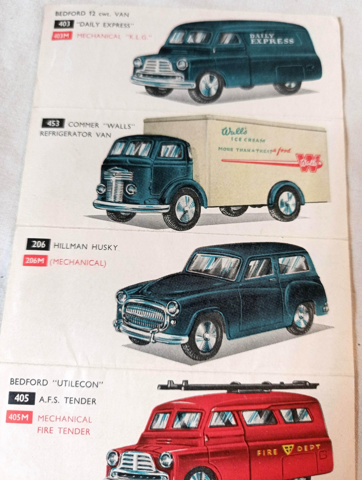 Corgi Toys Concertina Leaflet 50/157/K1 Box Insert Catalog 1957 - TulipStuff