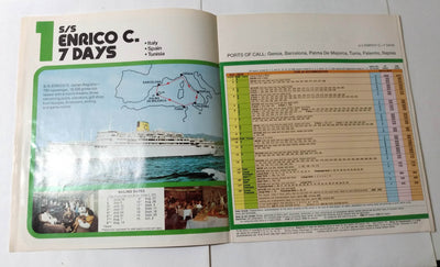 Costa Andrea C - Achille Lauro - Enrico C - Angelina Lauro 1976 Cruise Brochure - TulipStuff