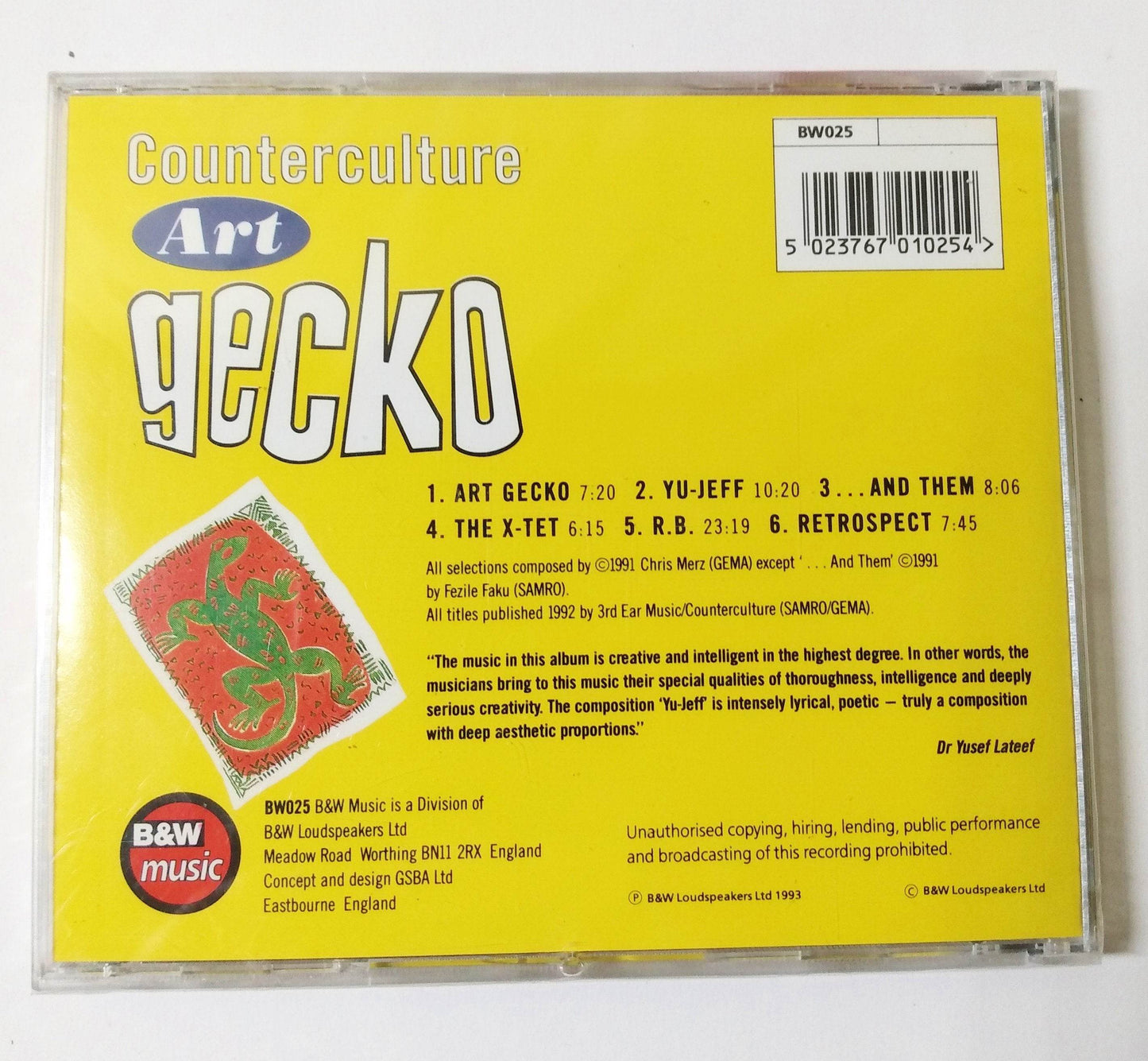 Counterculture Art Gecko Contemporary Jazz Post Bop Album CD 1993 - TulipStuff